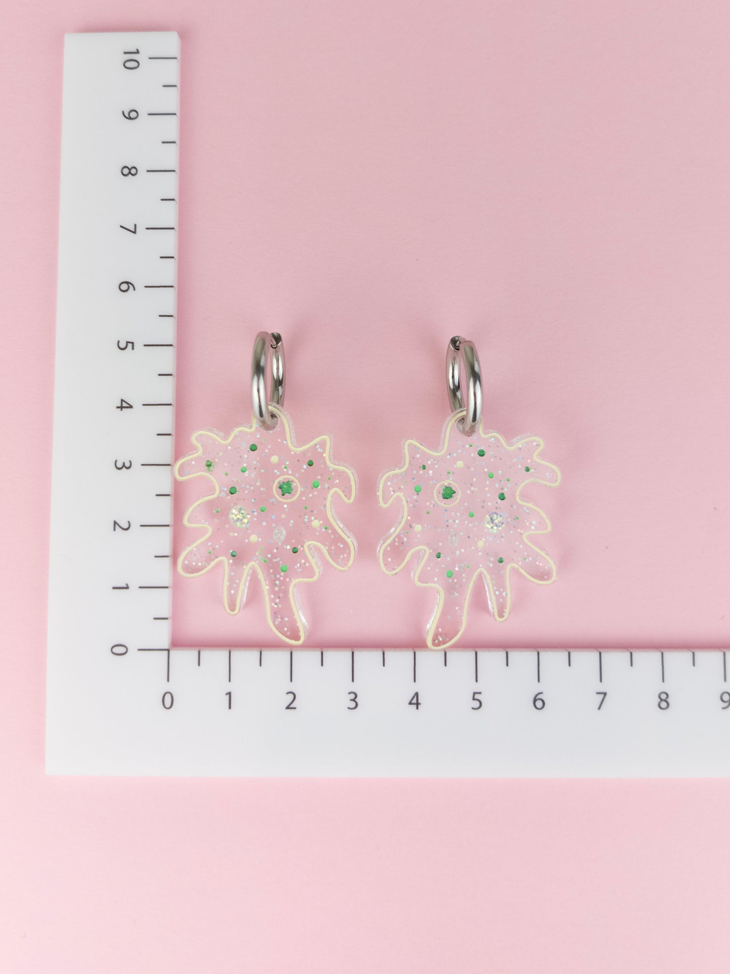 Amoeba Earrings - Silver Hoop