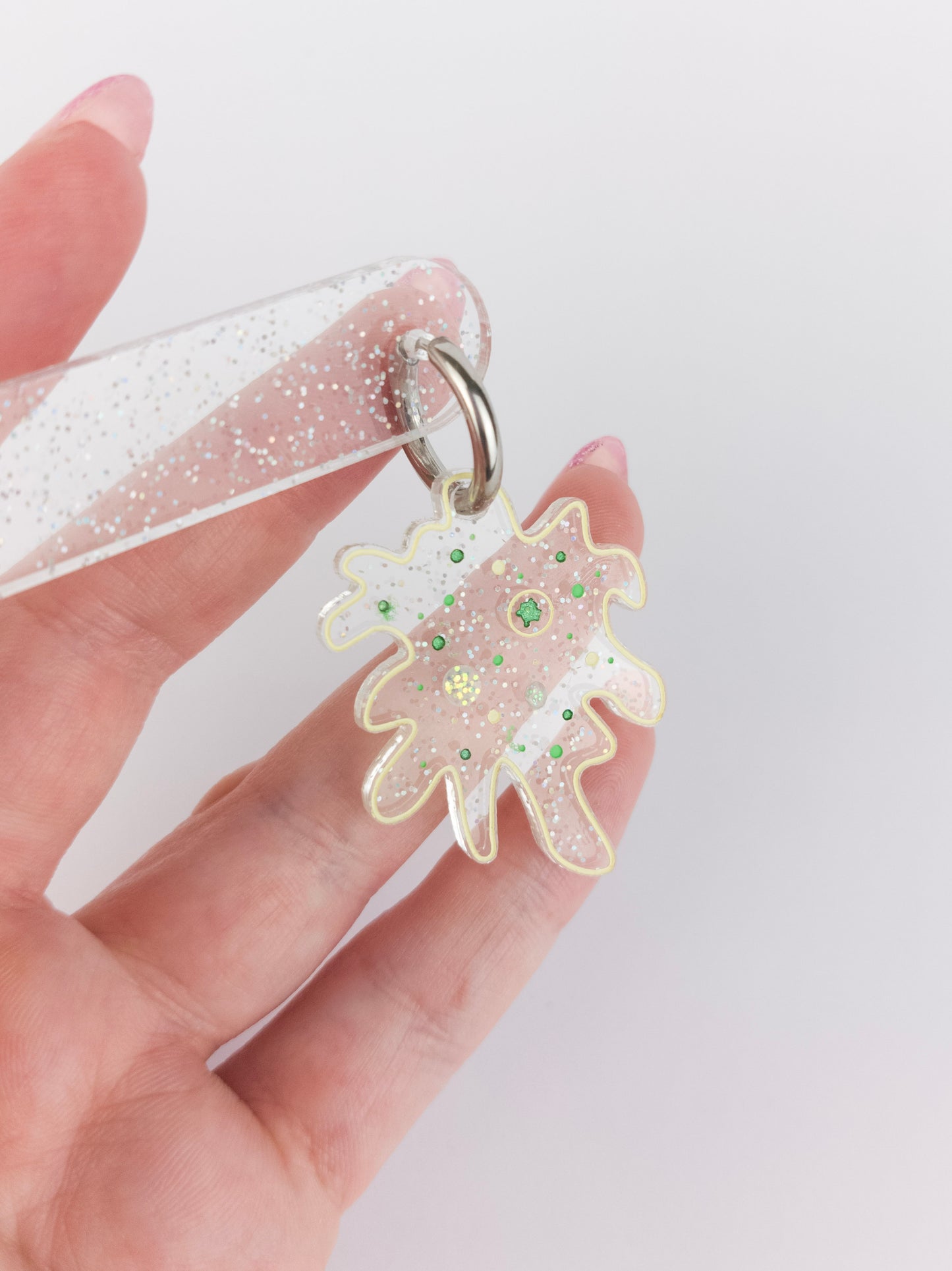 Amoeba Earrings - Silver Hoop