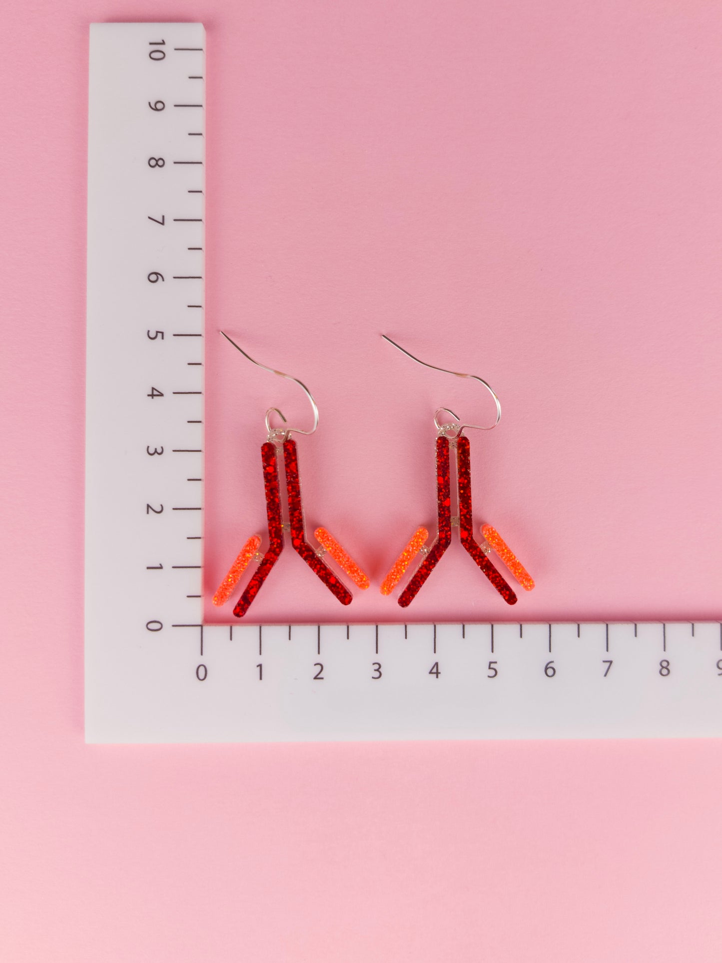 IgG Antibody Dangle Earrings - Red