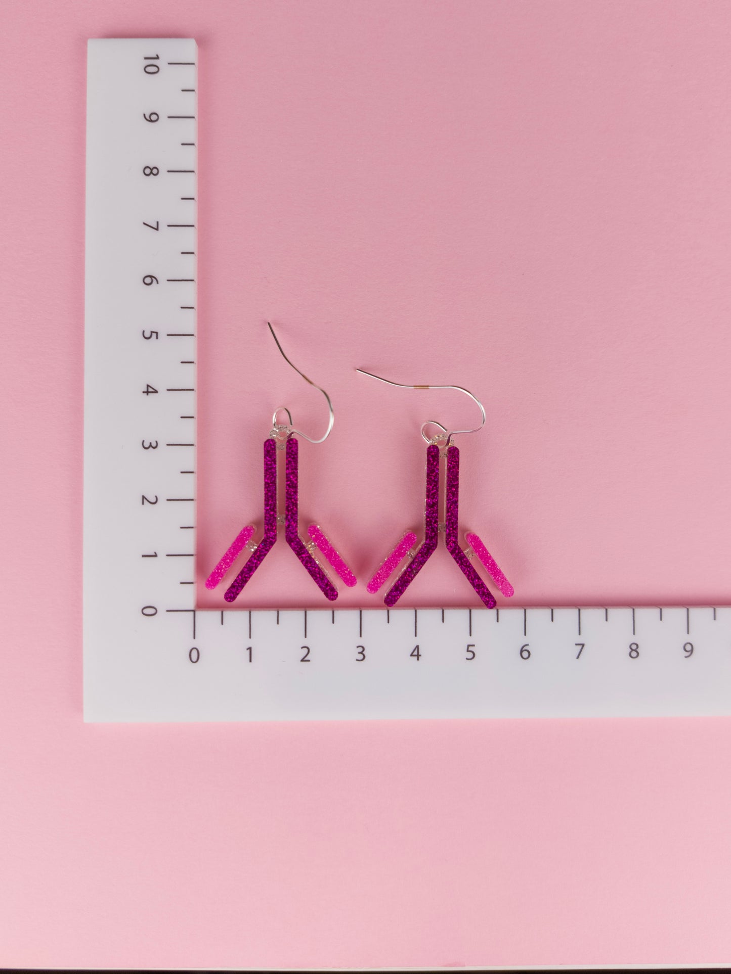 IgG Antibody Dangle Earrings - Pink