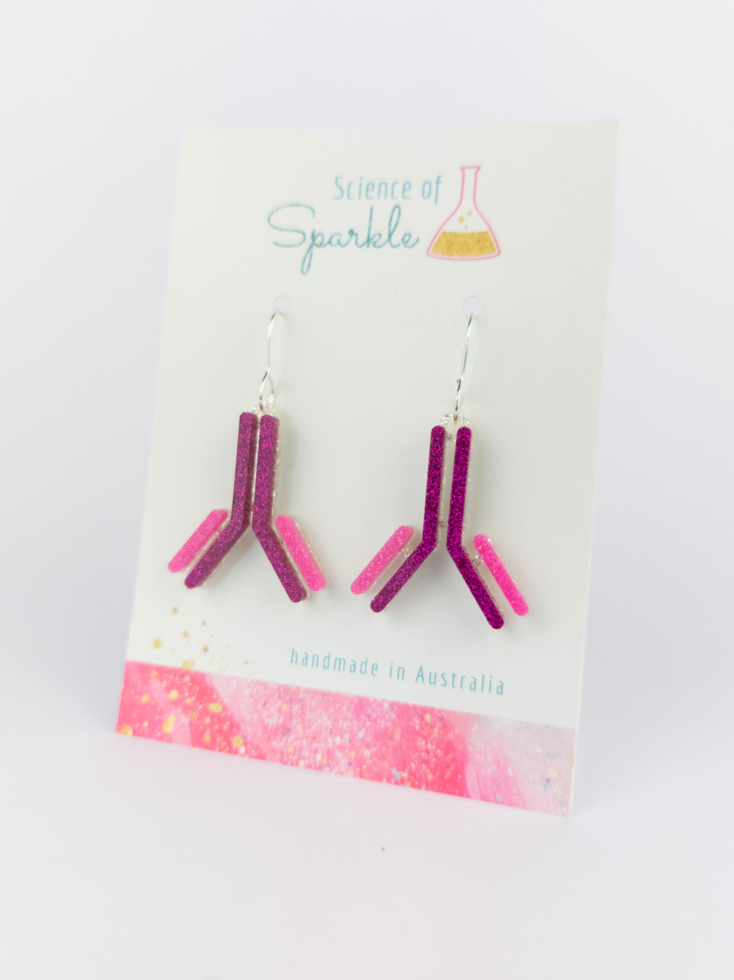IgG Antibody Dangle Earrings - Pink