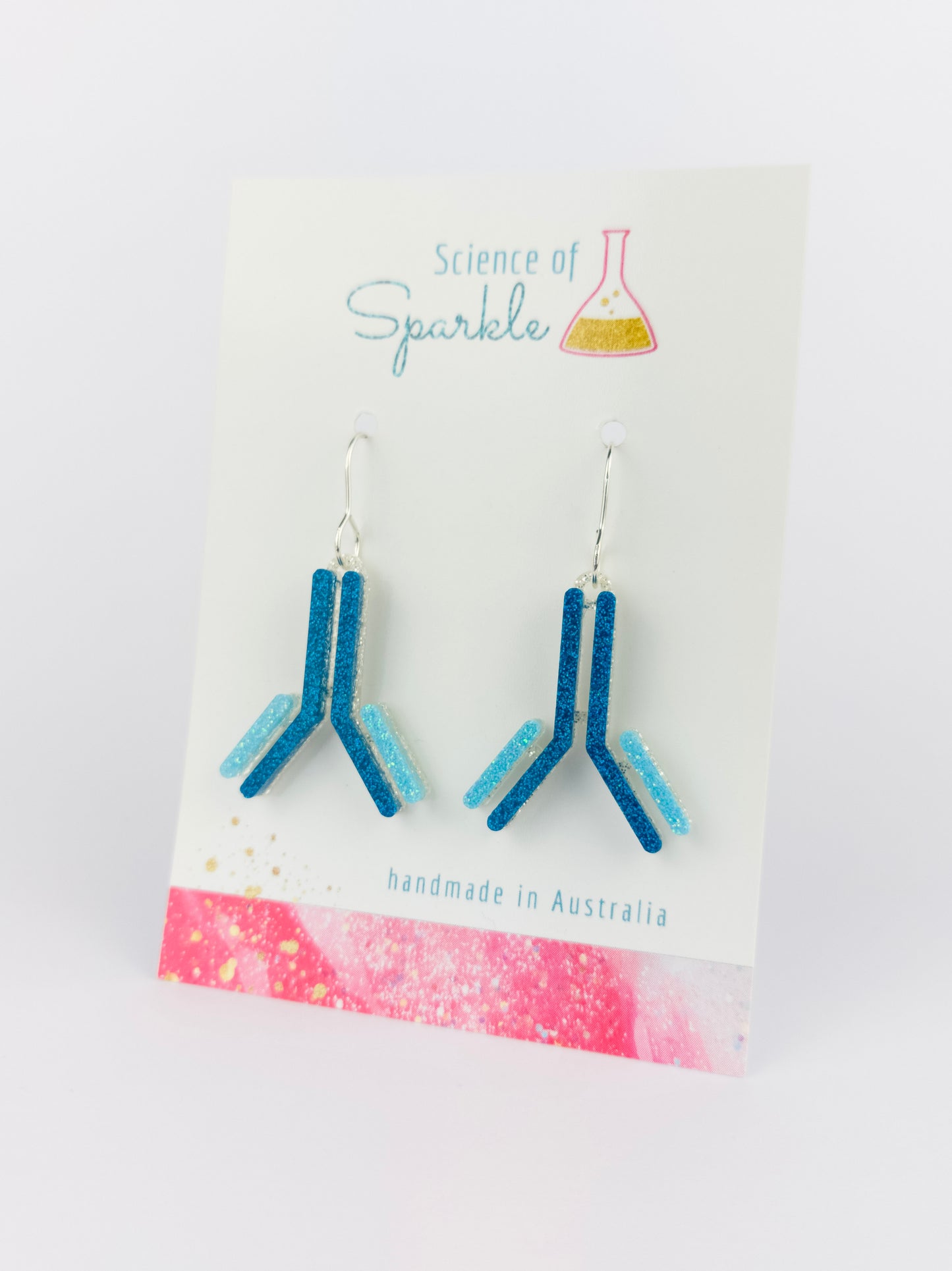 IgG Antibody Dangle Earrings - Blue