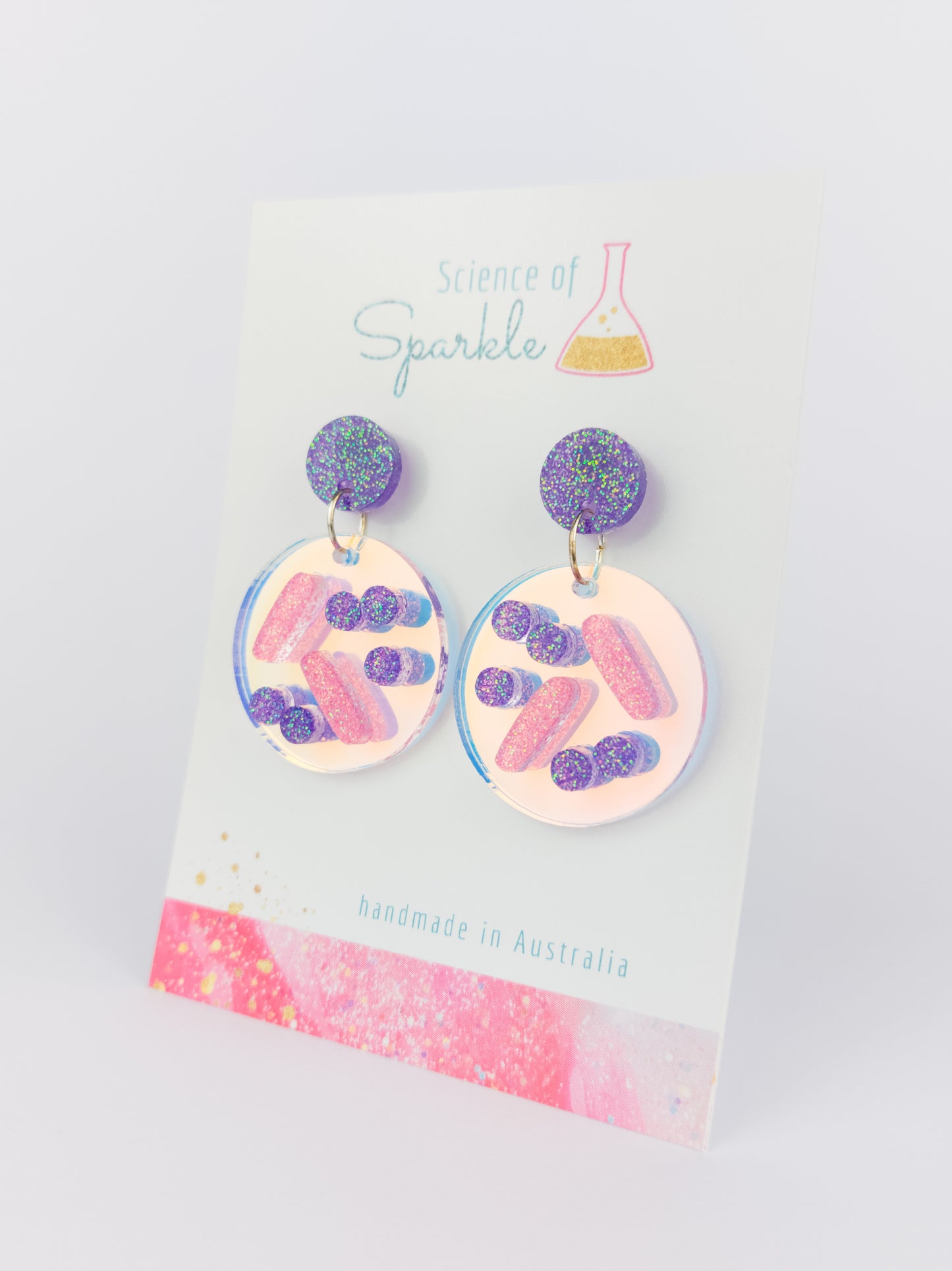 Bacteria Gram Stain Earrings - Midi Dangles
