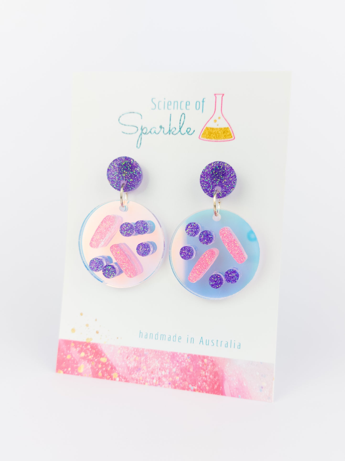 Bacteria Gram Stain Earrings - Midi Dangles