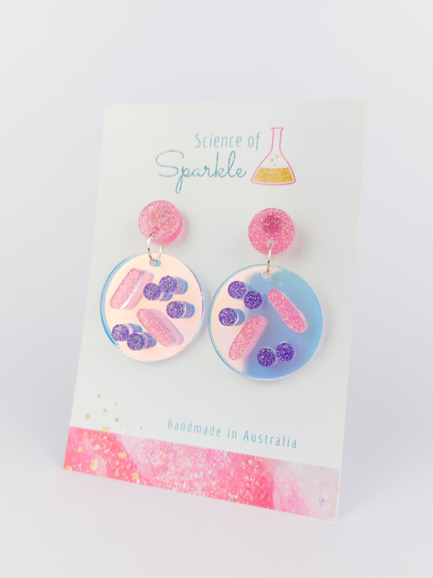 Bacteria Gram Stain Earrings - Midi Dangles