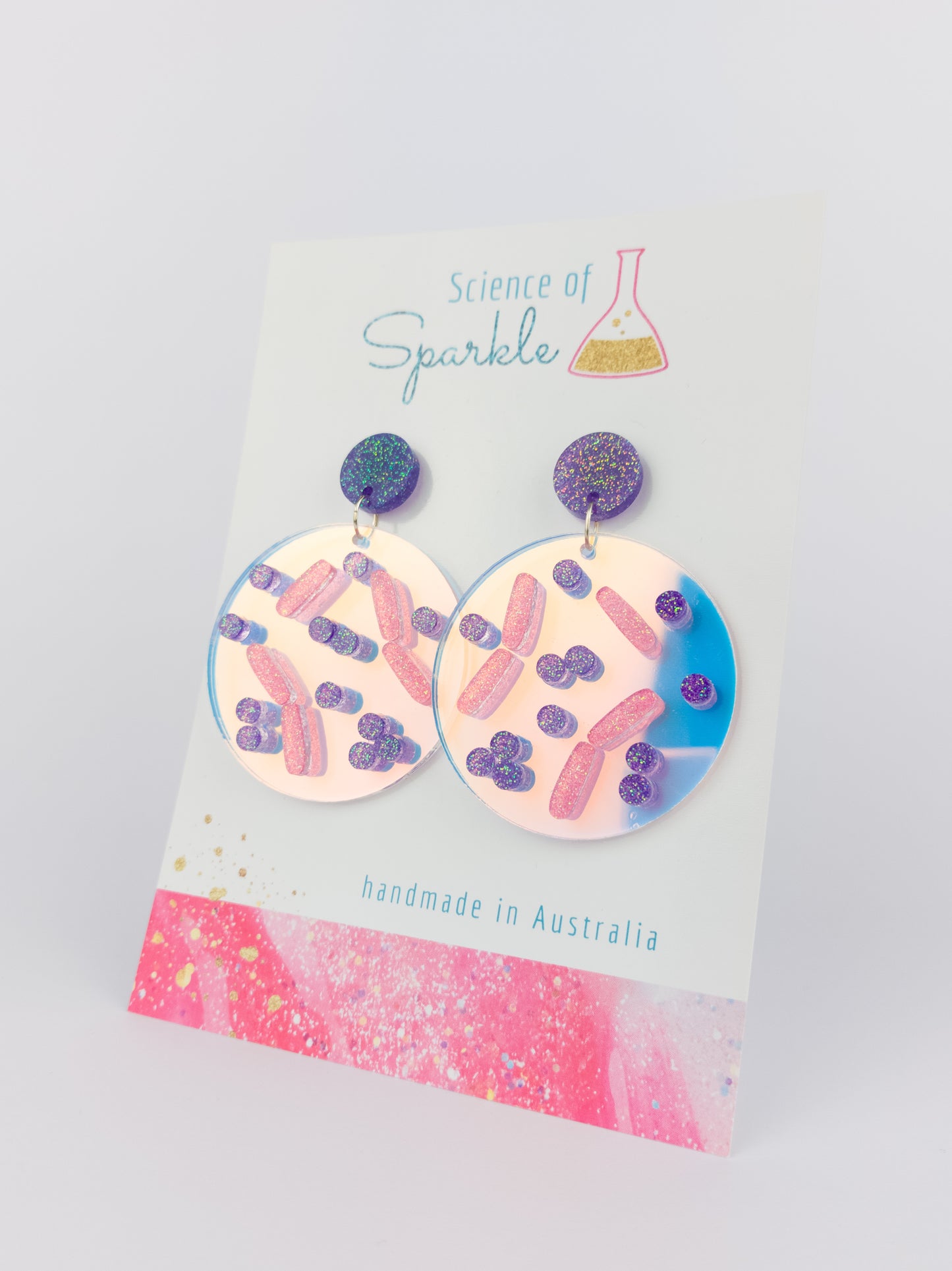 Bacteria Gram Stain Earrings - Statement Dangles