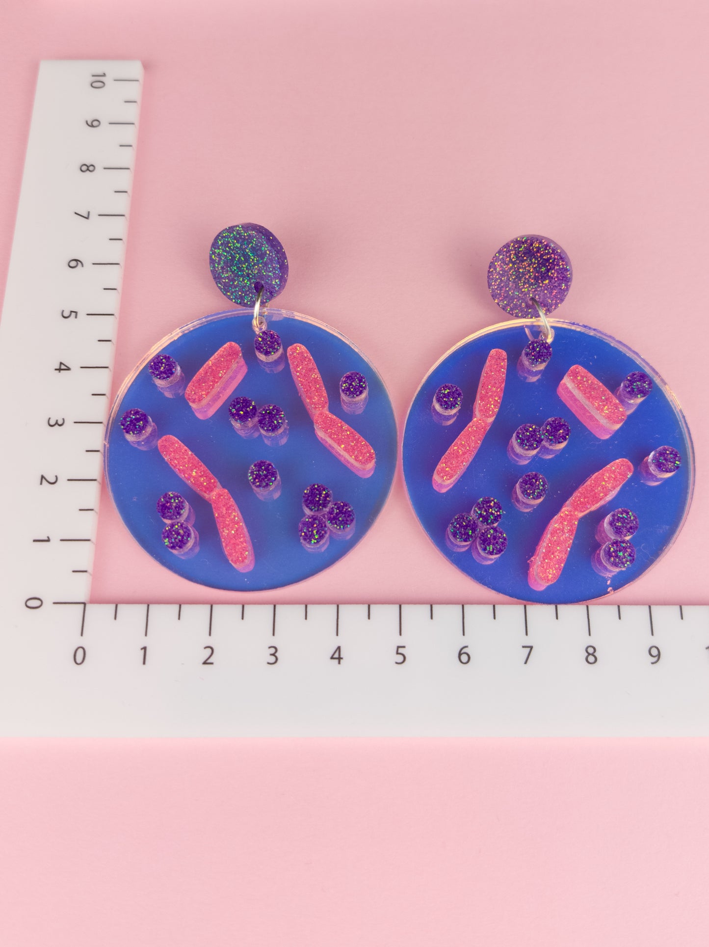 Bacteria Gram Stain Earrings - Statement Dangles
