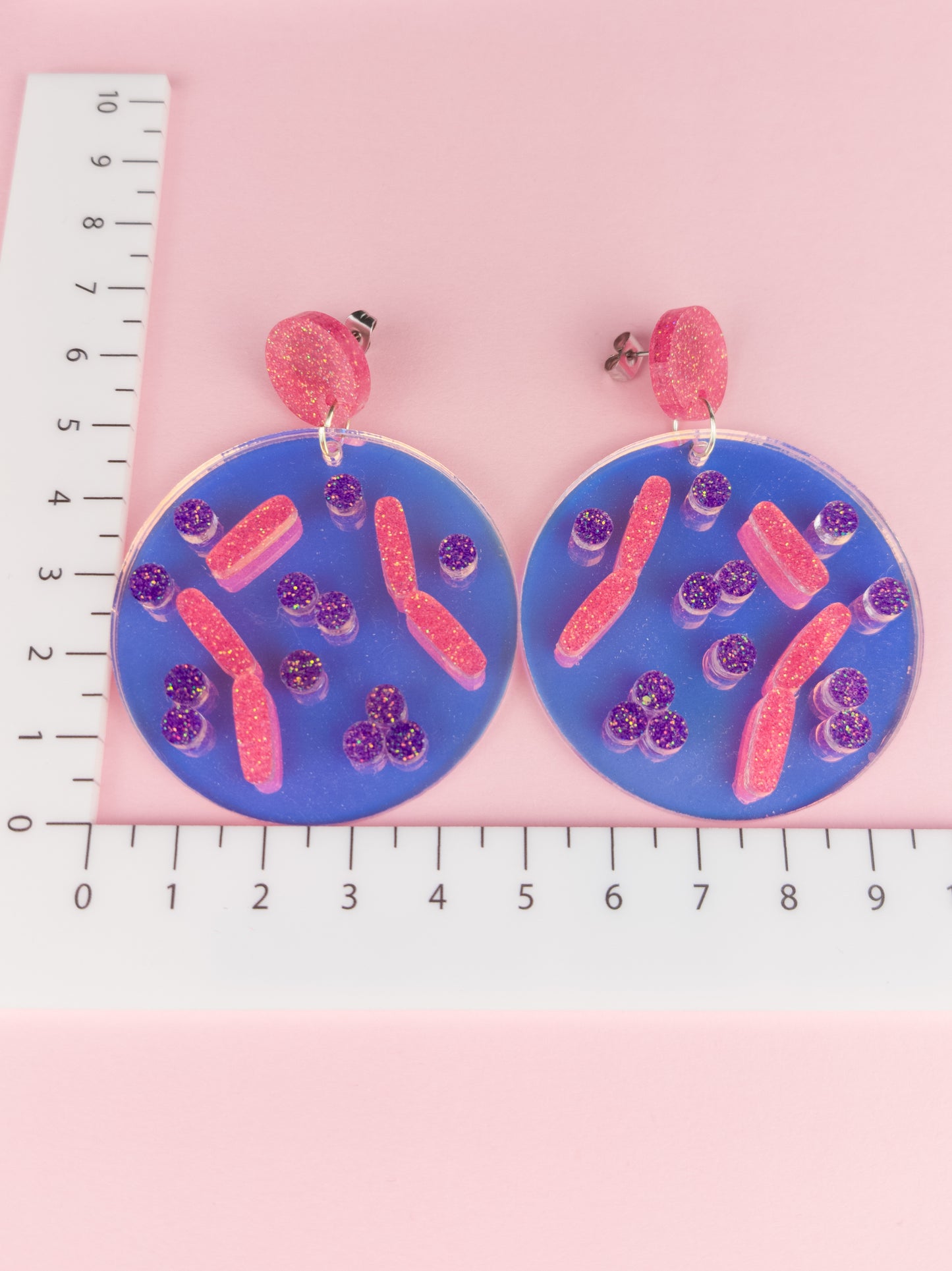 Bacteria Gram Stain Earrings - Statement Dangles