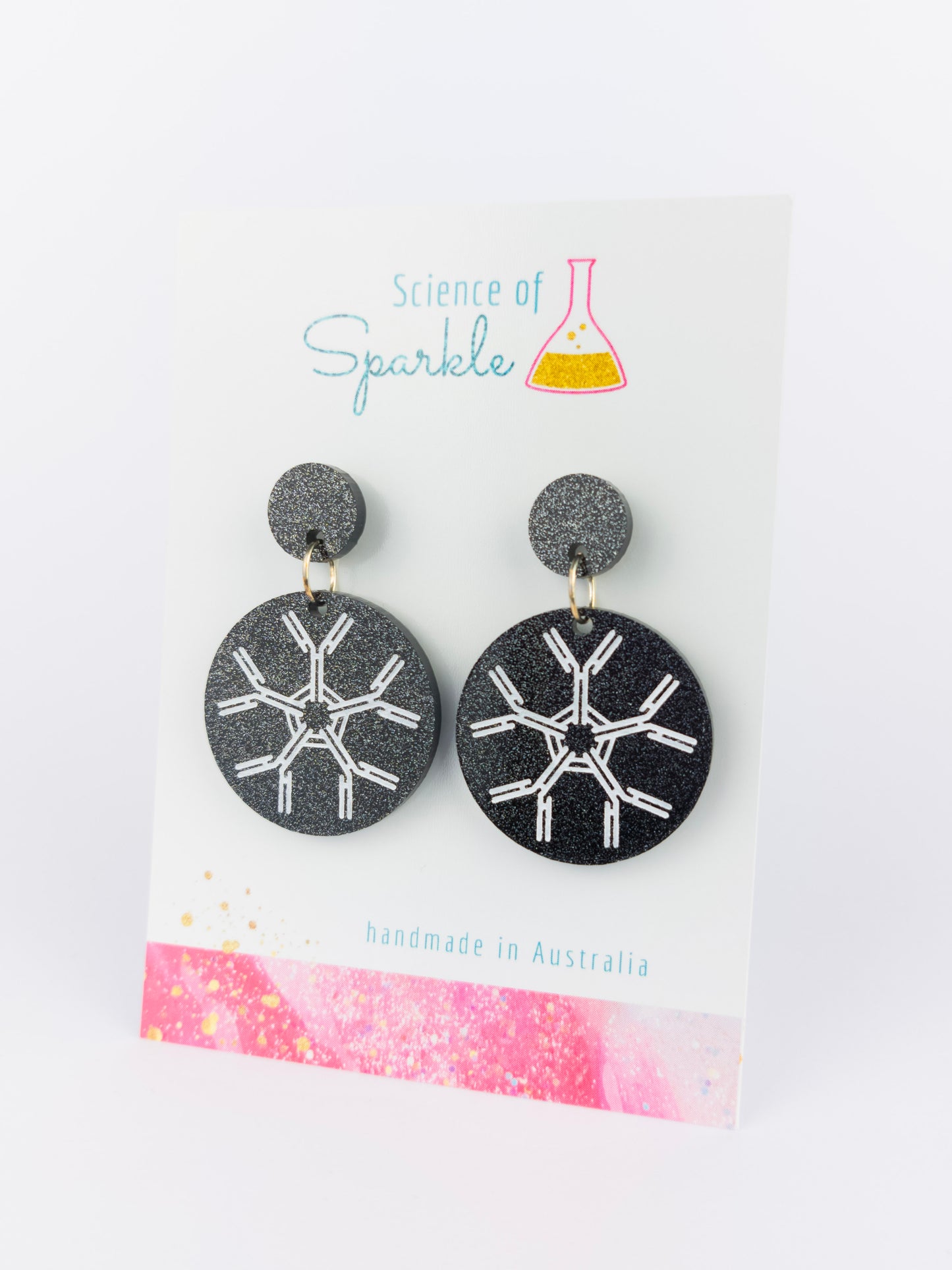 IgM Antibody Dangle Earrings - Black
