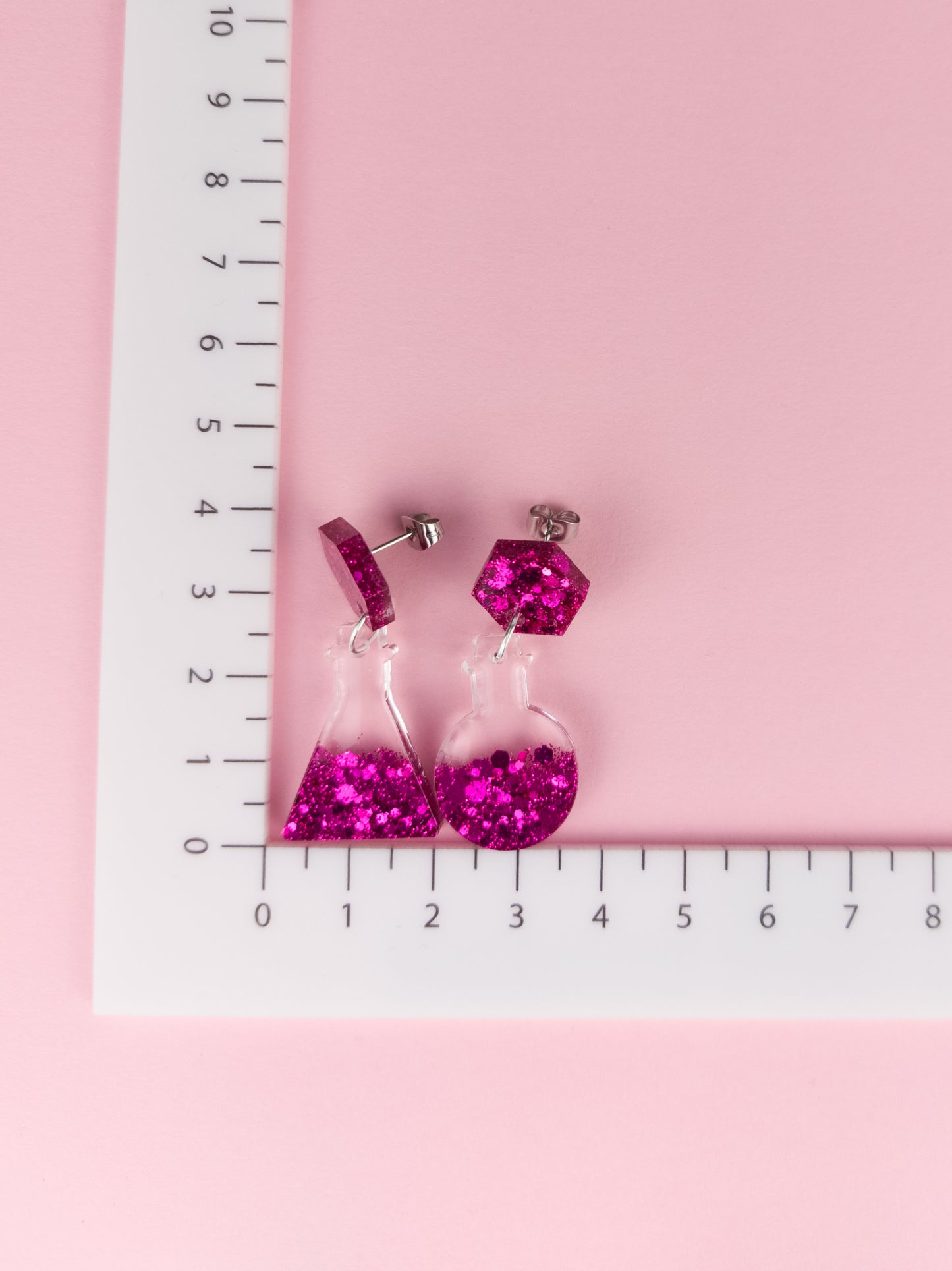 Fuchsia Flask Earrings - Stud-Top