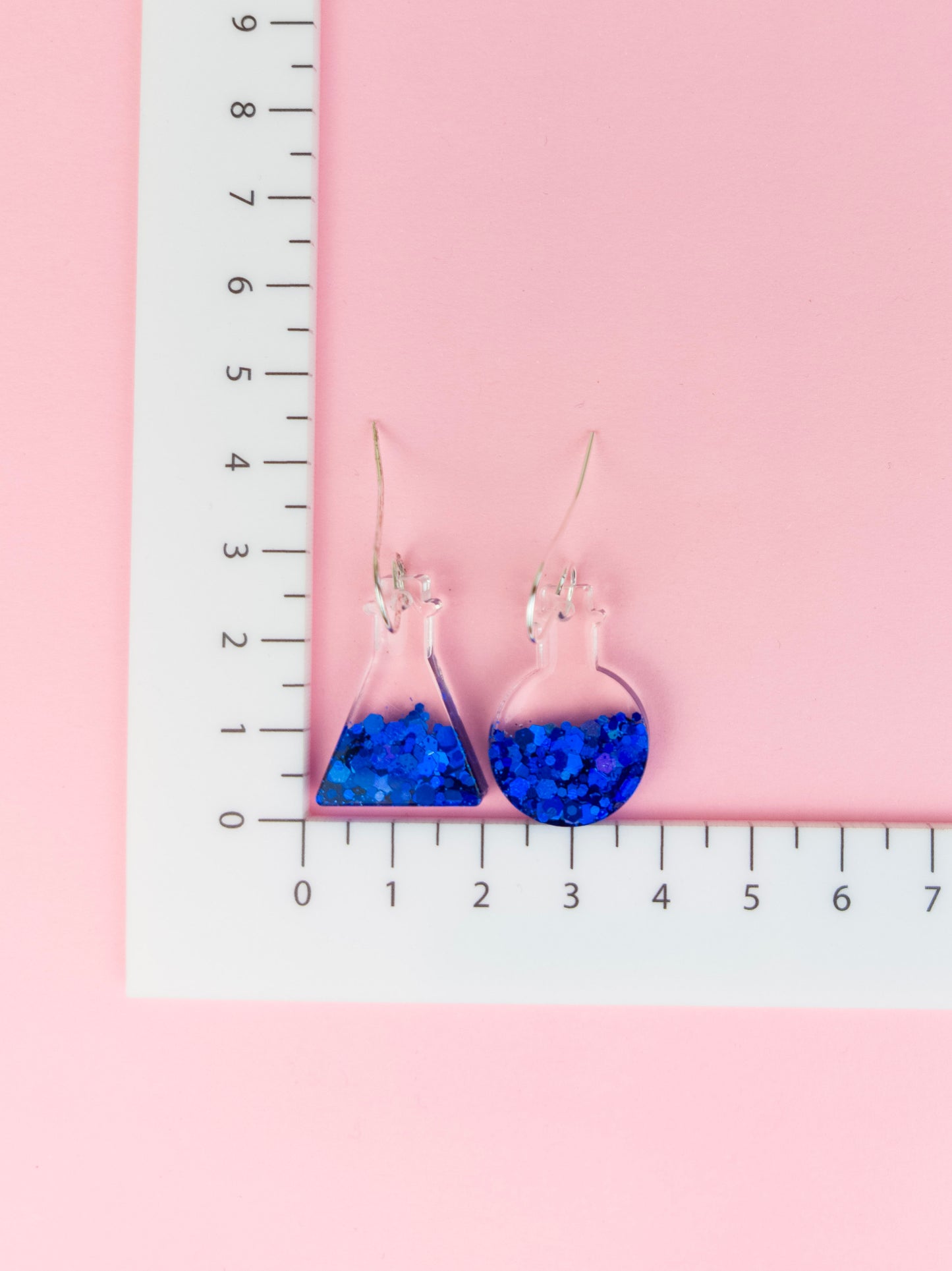 Dark Blue Flask Earrings - Hooks