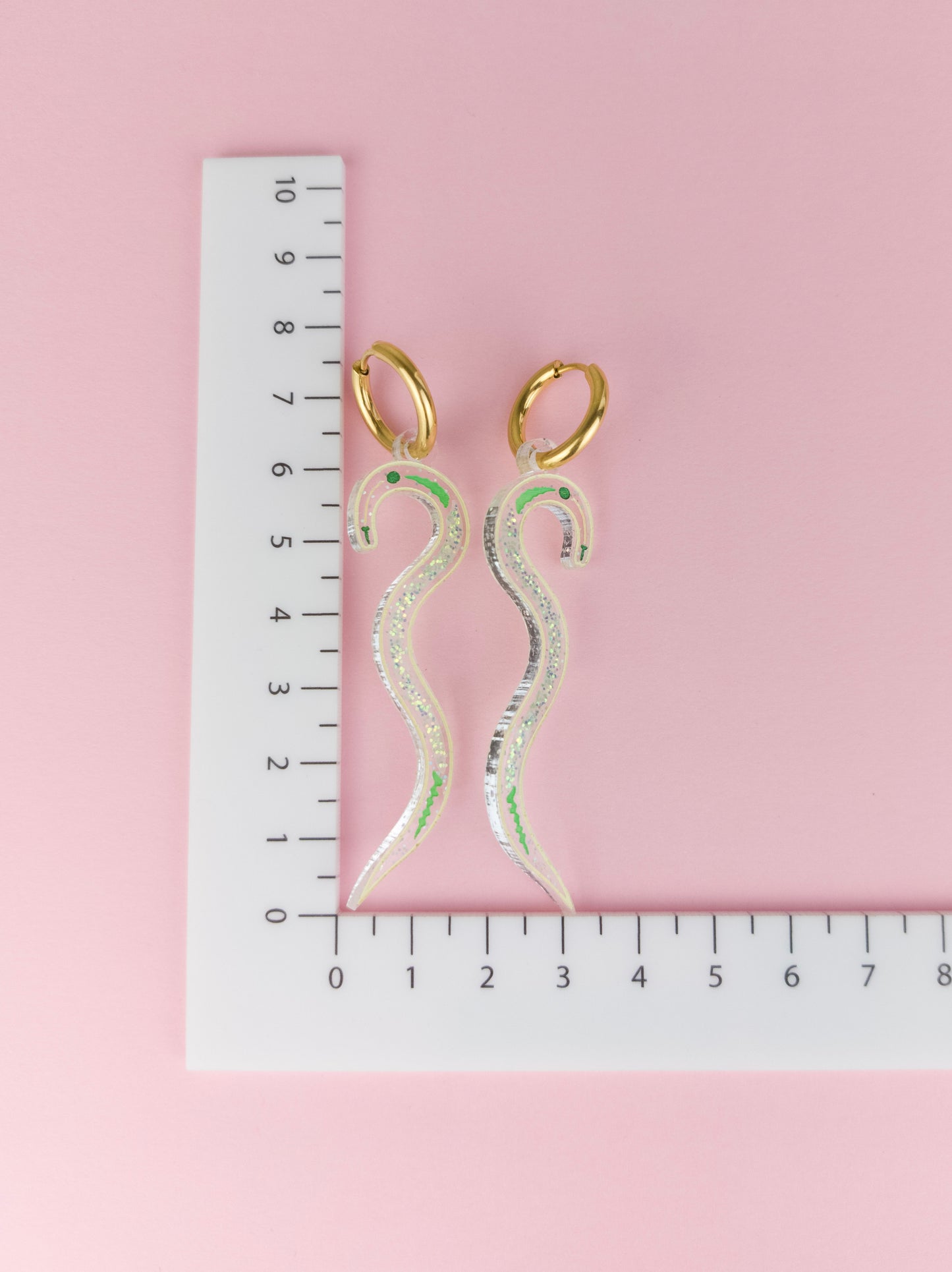 Nematode Earrings - Gold Hoop