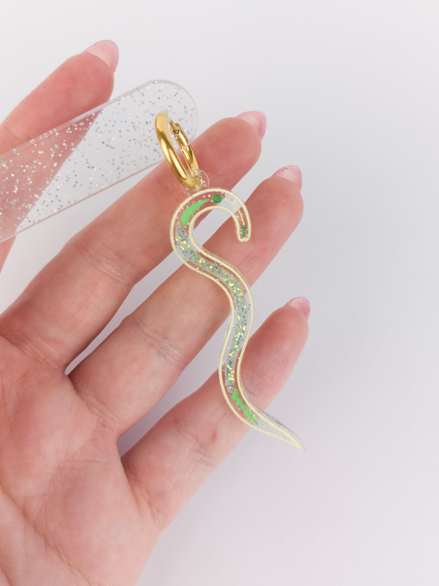 Nematode Earrings - Gold Hoop