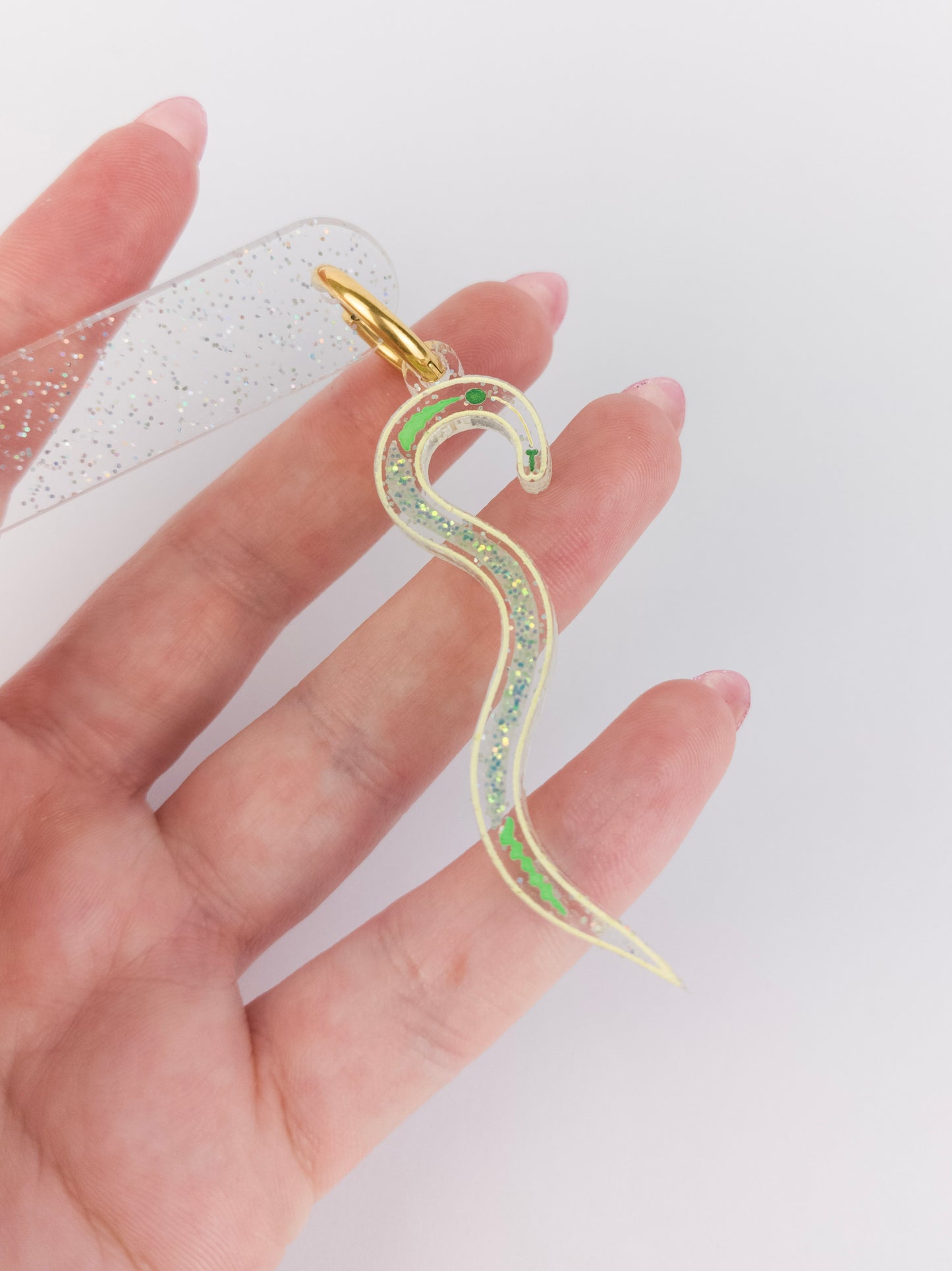 Nematode Earrings - Gold Hoop