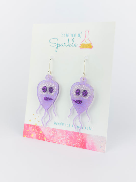 Giardia Parasite Earrings - Hooks