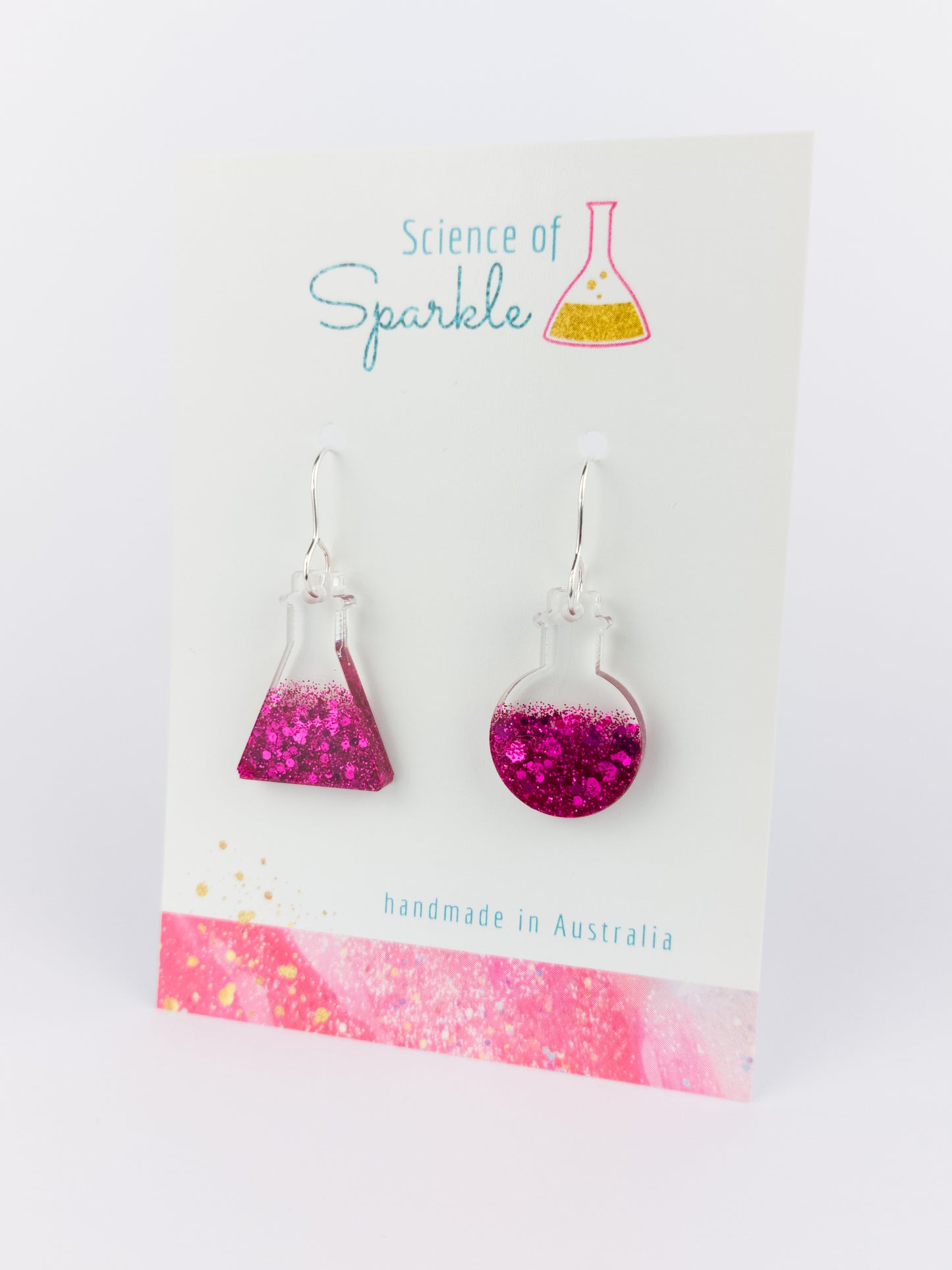 Fuchsia Flask Earrings - Hooks