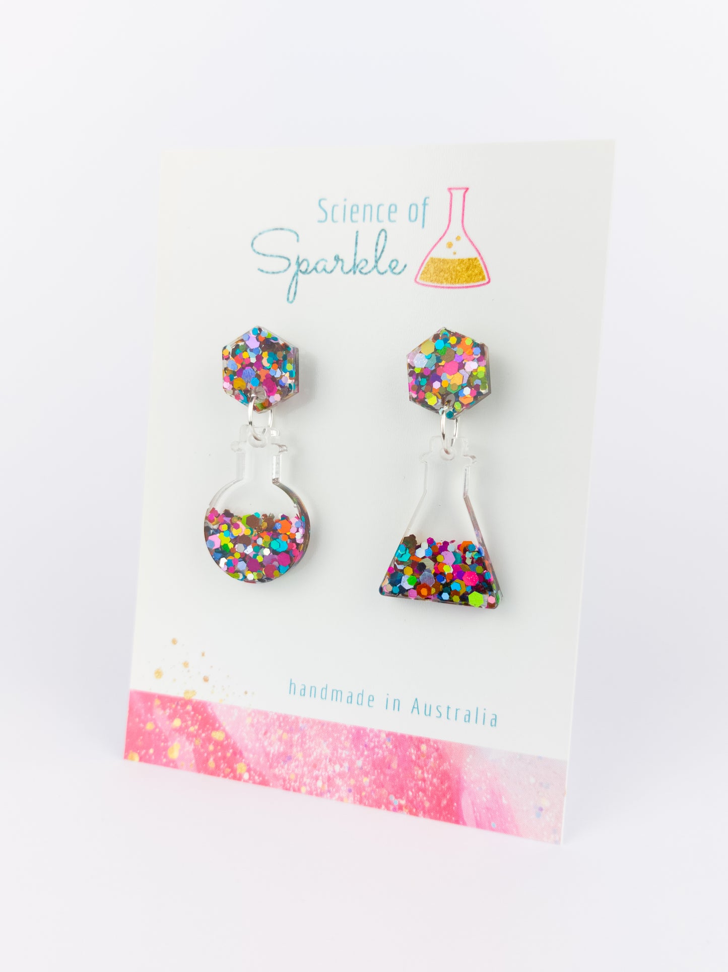 Rainbow Flask Earrings - Stud-Top