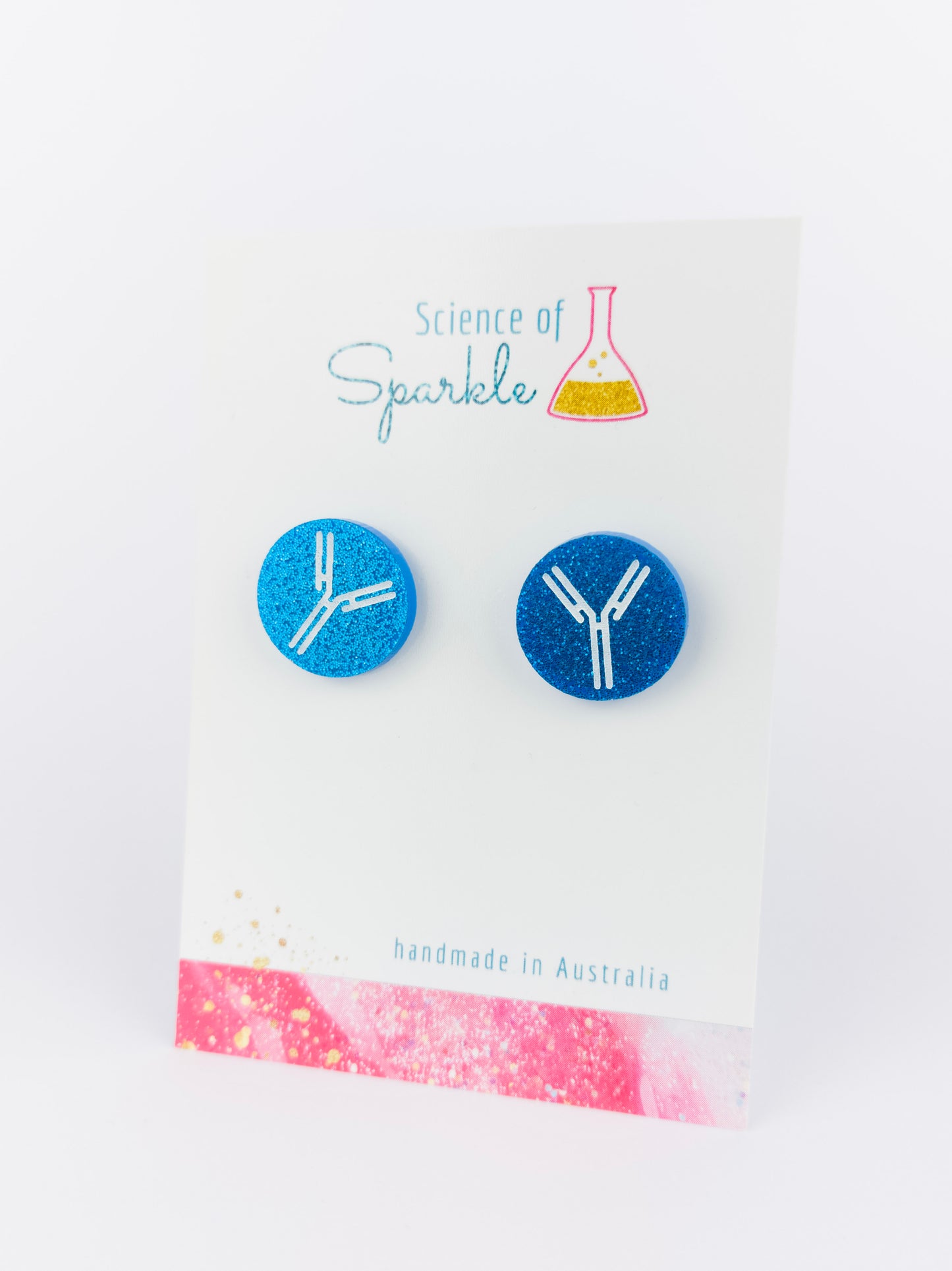 Antibody Stud Earrings - IgG - Blue