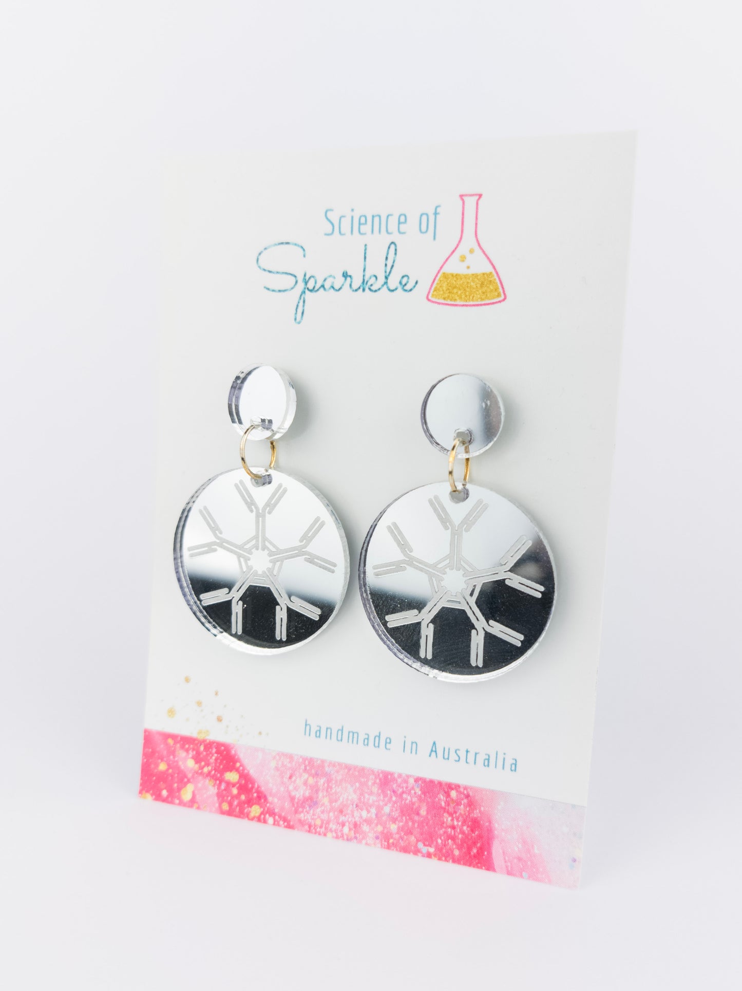 IgM Antibody Dangle Earrings - Silver Mirror