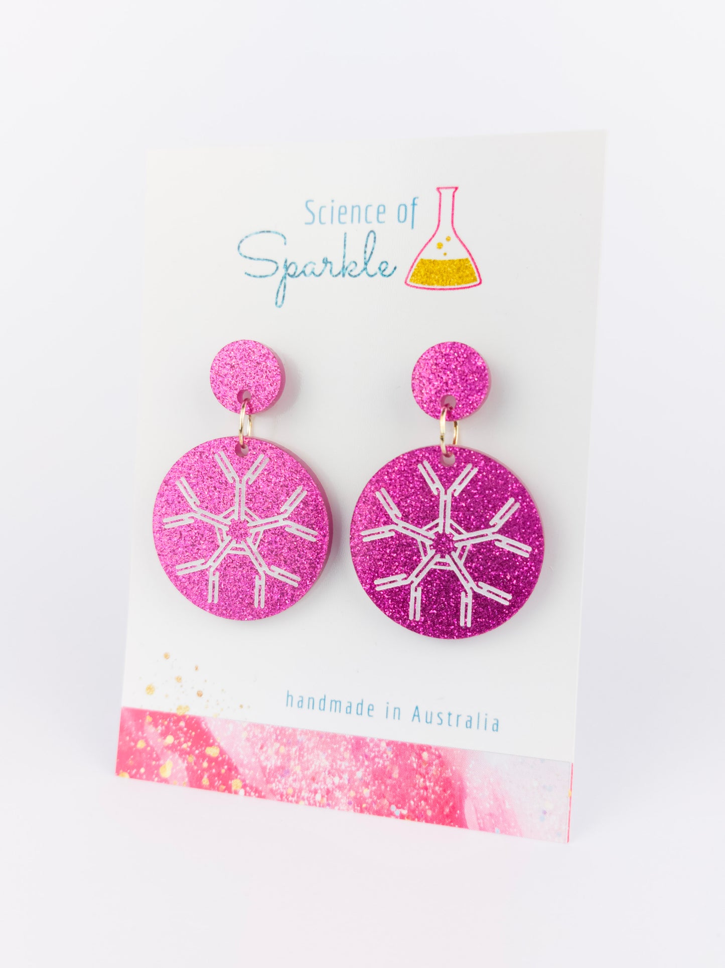 IgM Antibody Dangle Earrings - Pink