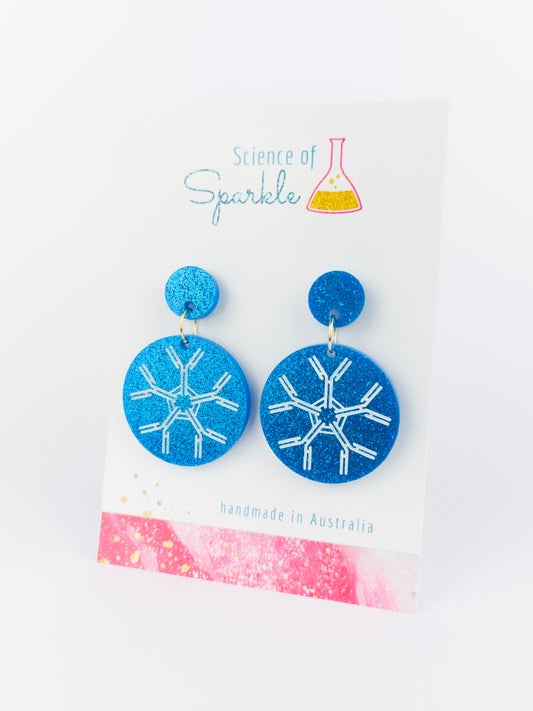 IgM Antibody Dangle Earrings - Blue