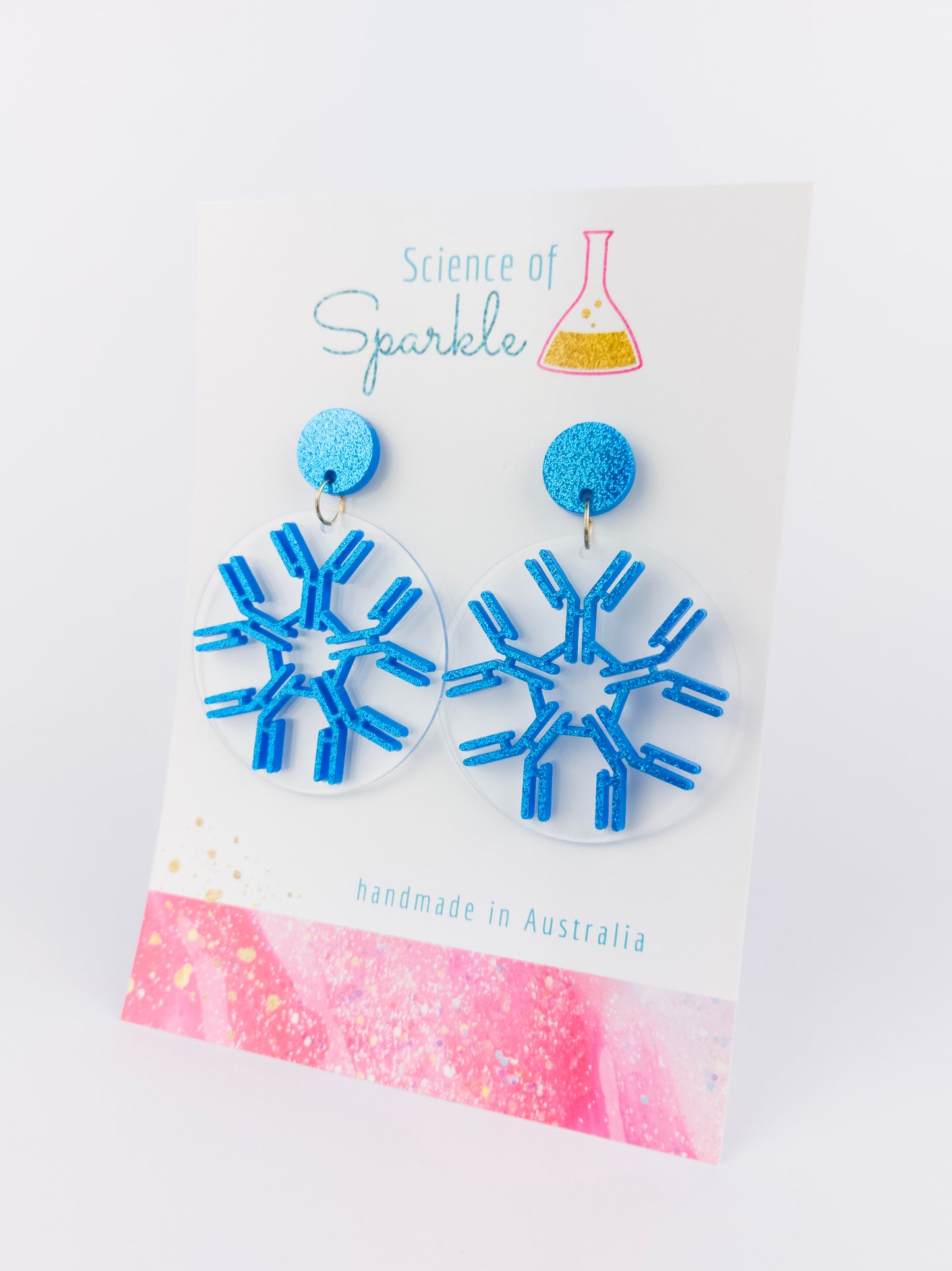 IgM Antibody Statement Dangle Earrings - Blue