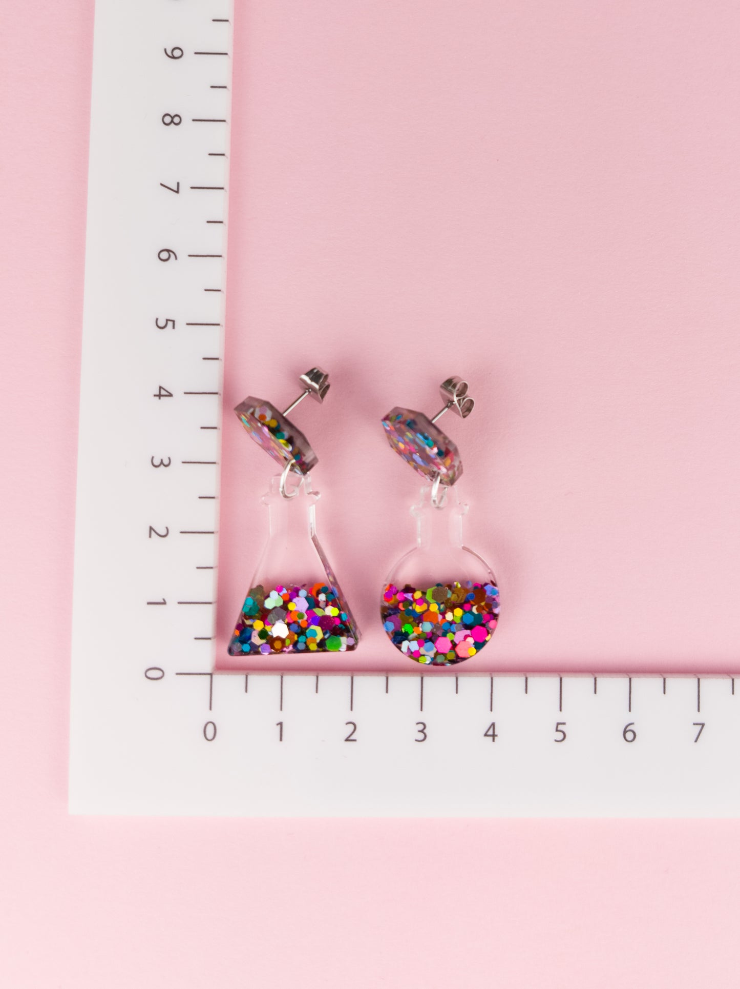 Rainbow Flask Earrings - Stud-Top