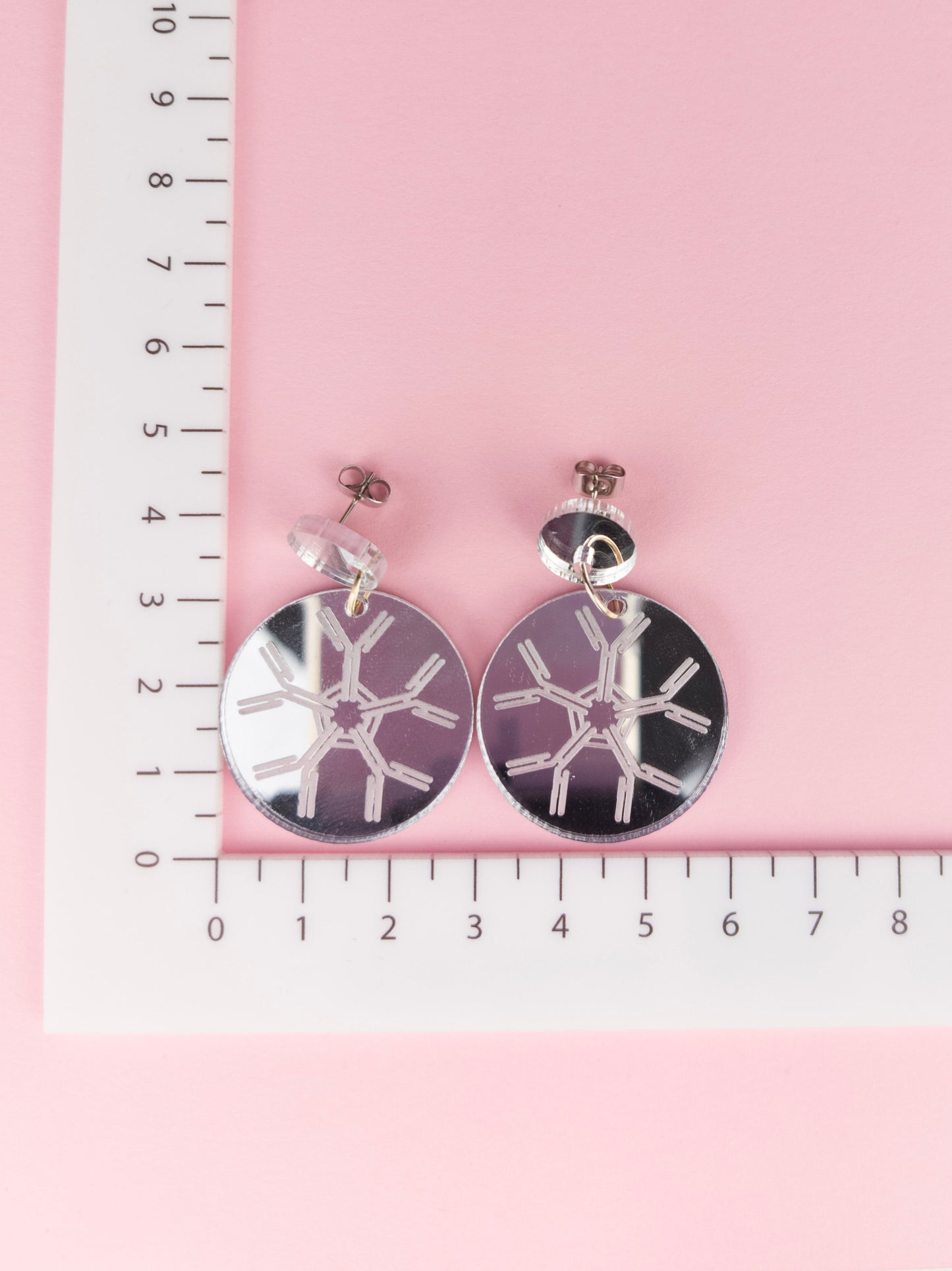 IgM Antibody Dangle Earrings - Silver Mirror