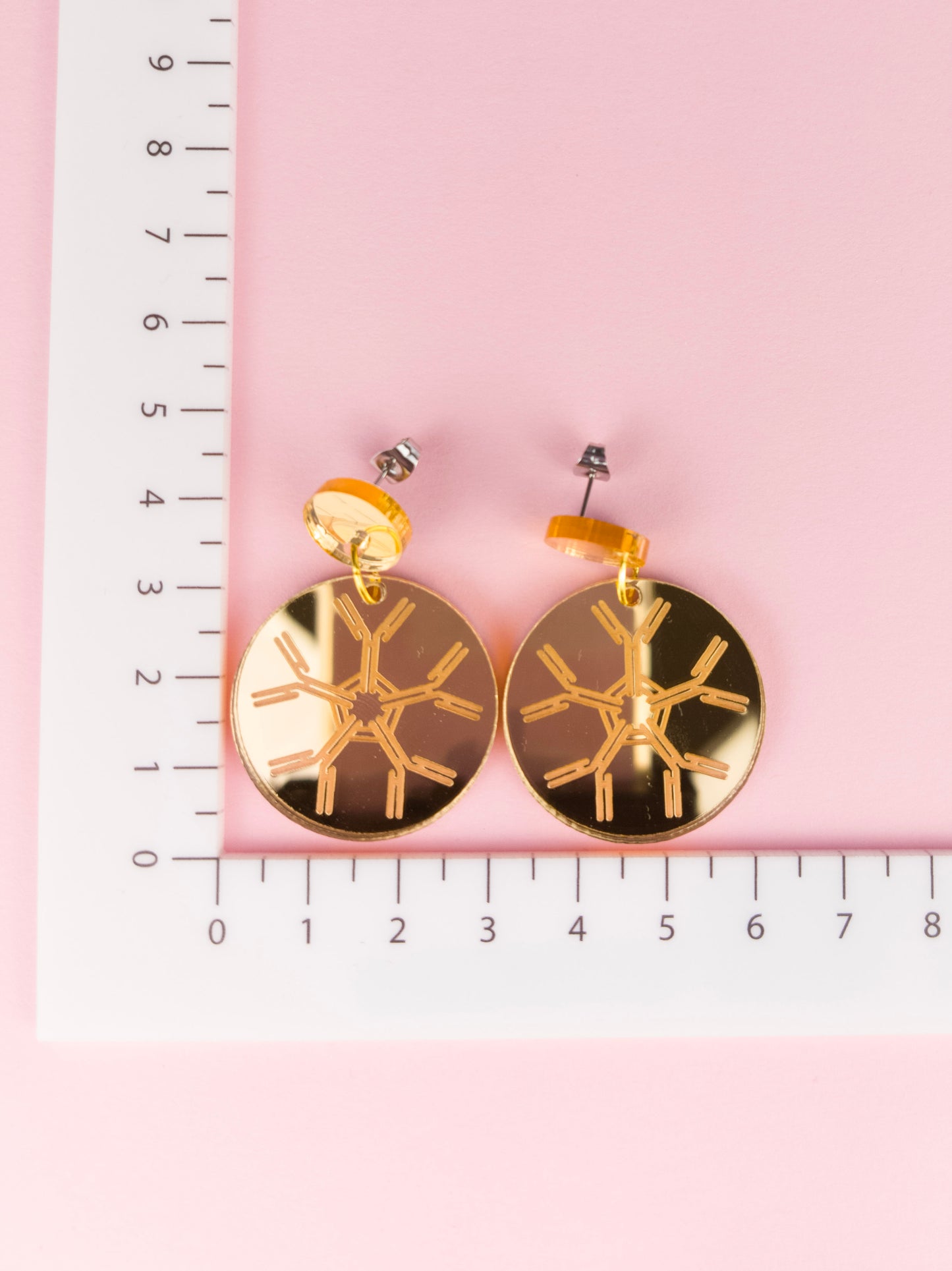 IgM Antibody Dangle Earrings - Gold Mirror