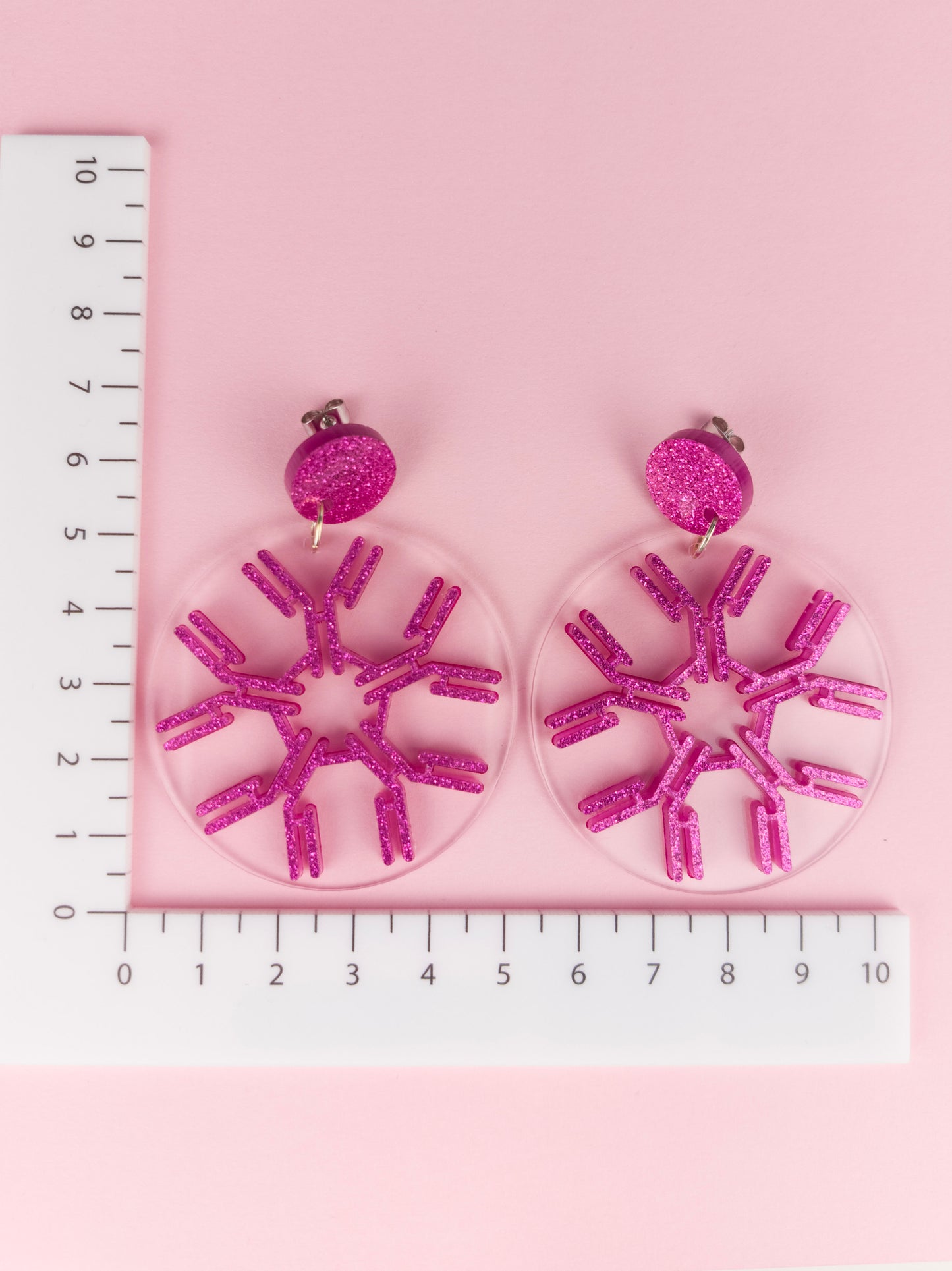 IgM Antibody Statement Dangle Earrings - Pink