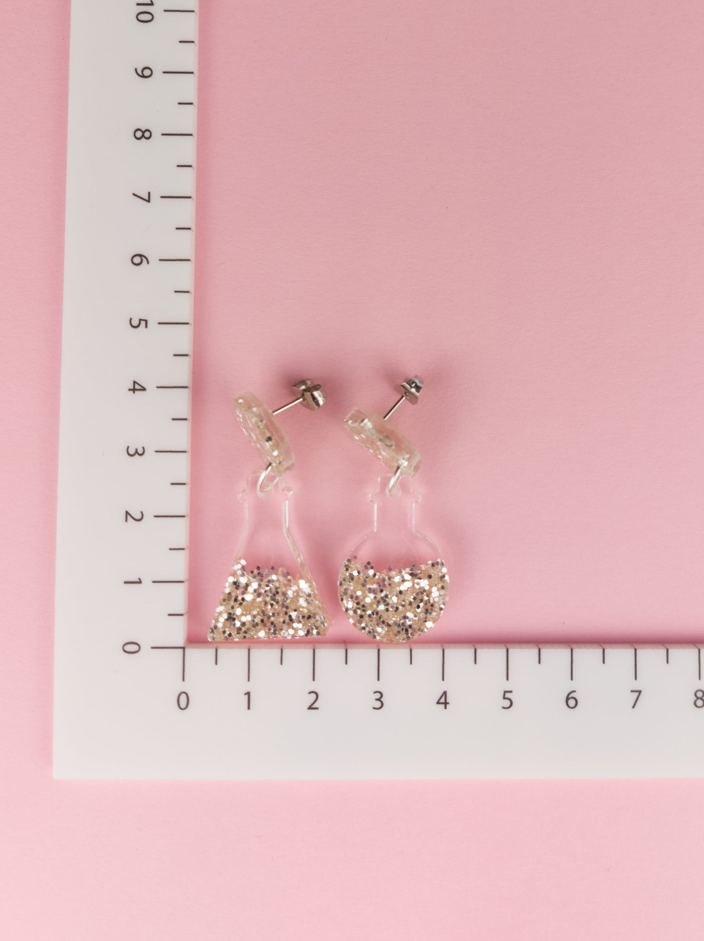 Silver Flask Earrings - Stud-Top