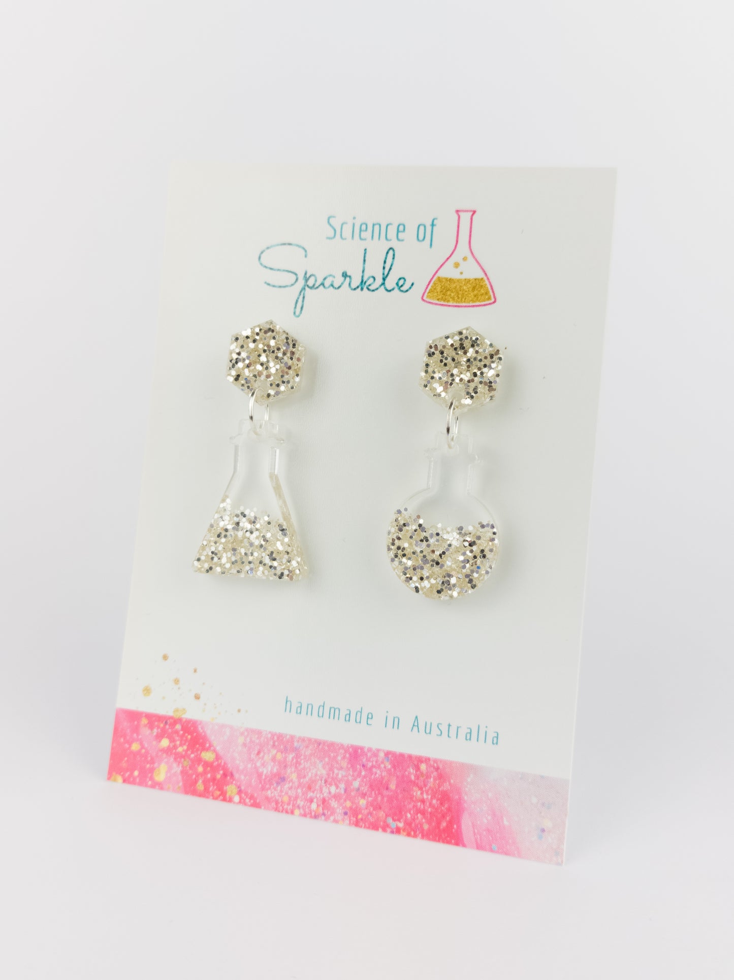 Silver Flask Earrings - Stud-Top