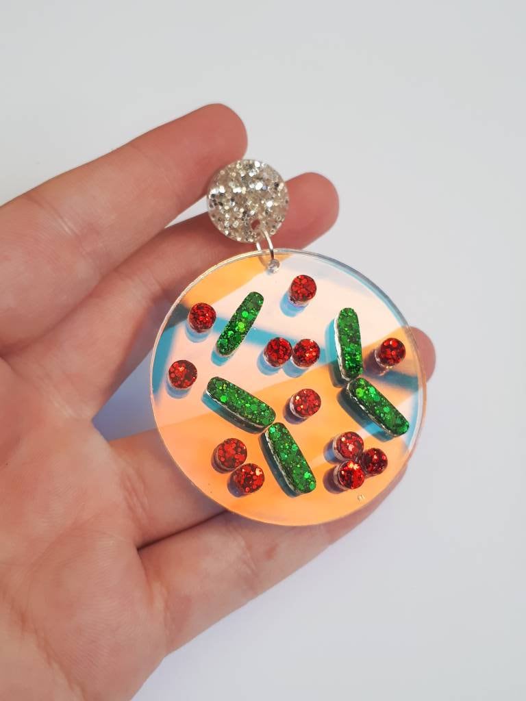 Christmas Bacteria Earrings - Large