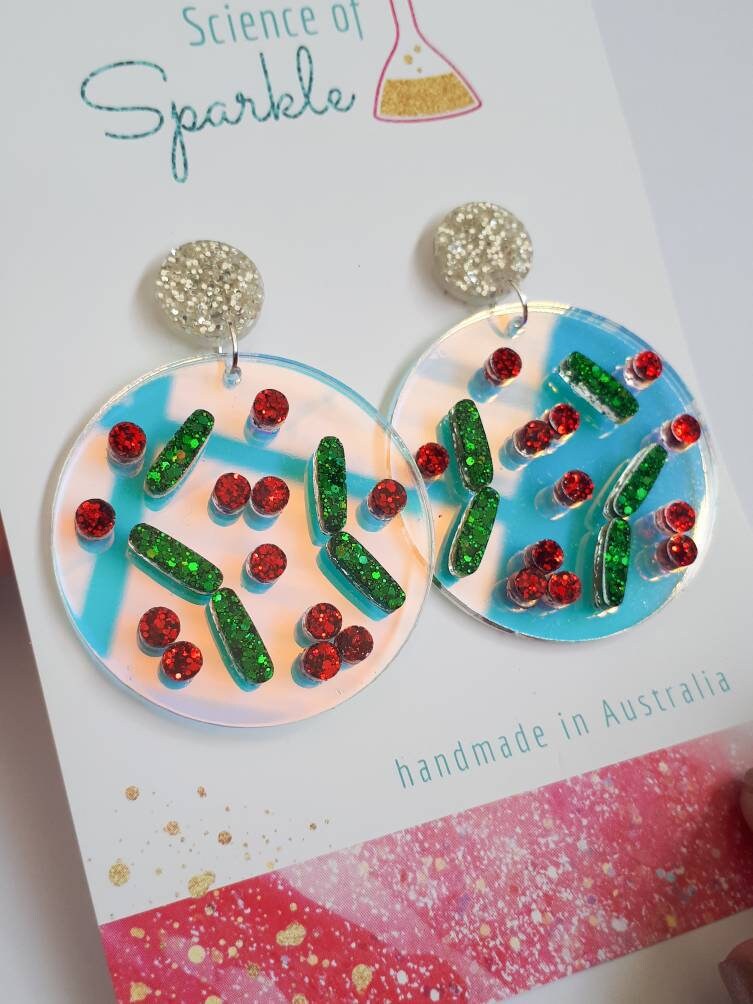 Christmas Bacteria Earrings - Large