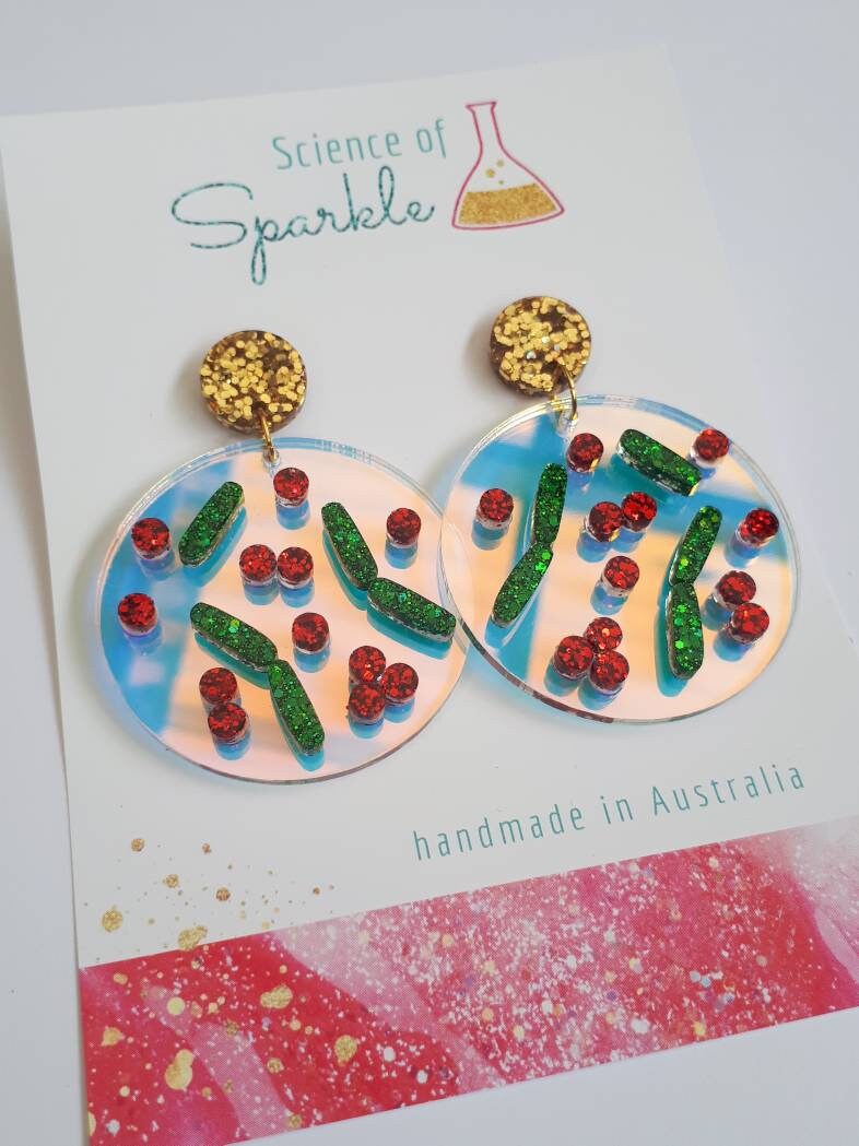 Christmas Bacteria Earrings - Large