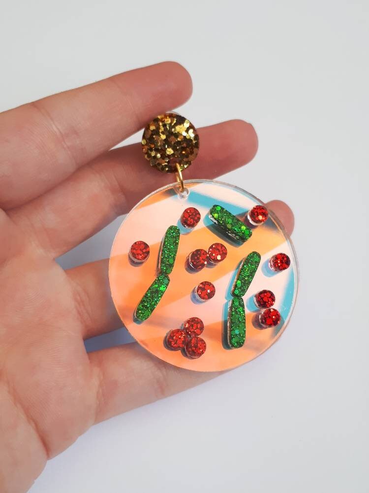 Christmas Bacteria Earrings - Large