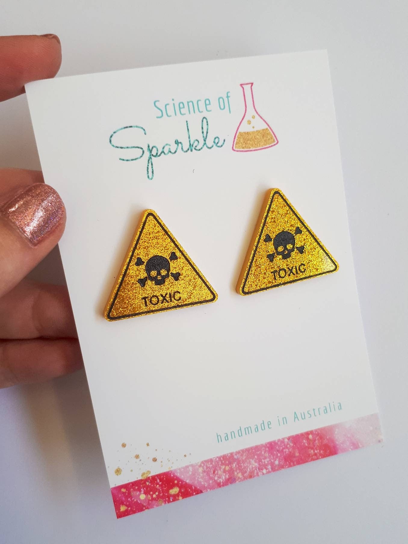 Toxic Hazard Sign Earrings