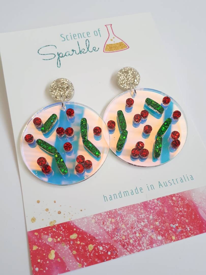 Christmas Bacteria Earrings - Large