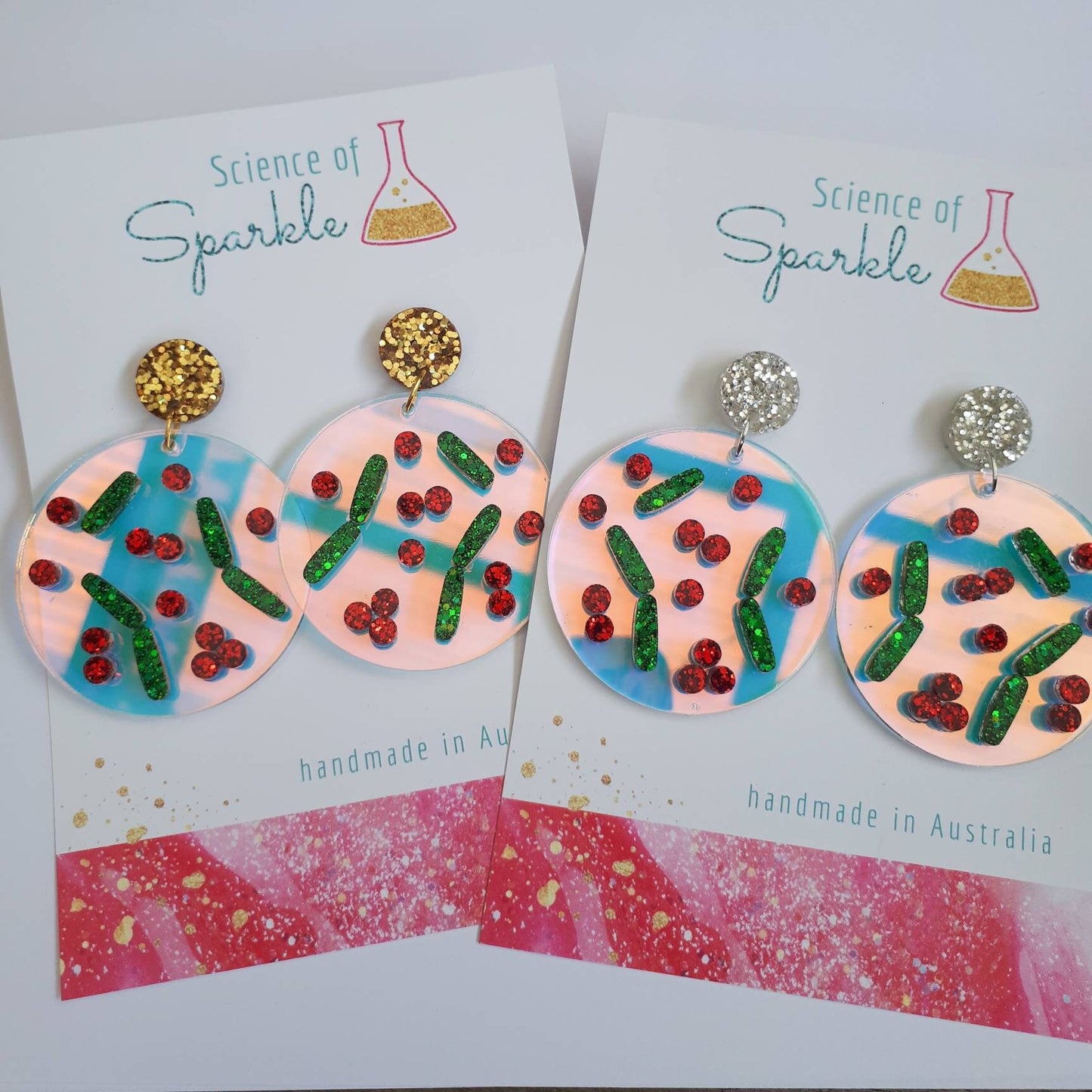 Christmas Bacteria Earrings - Large