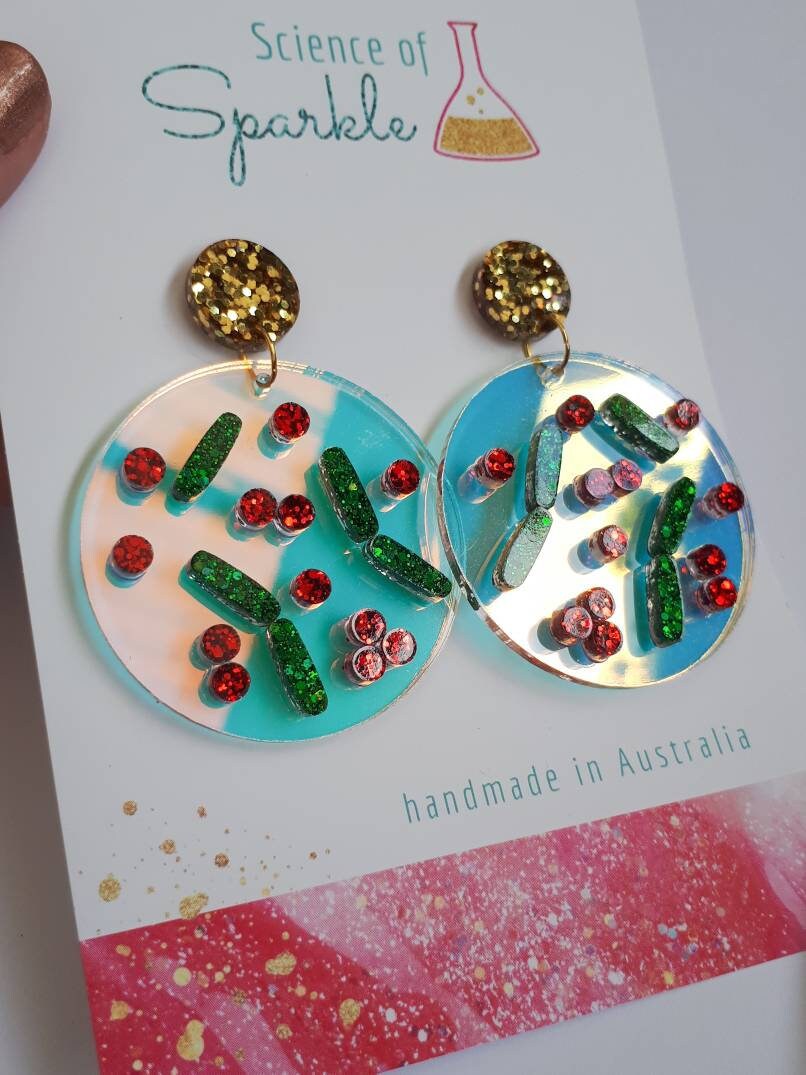 Christmas Bacteria Earrings - Large